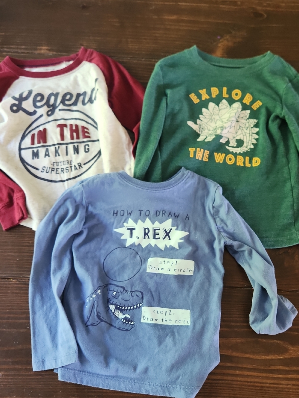 Carter's Blue Graphic Long-Sleeve T-Shirt with T. Rex Print
